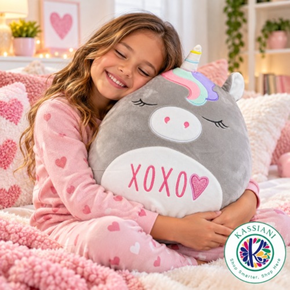 Squishmallows Teresa Unicorn 12" Gray XOXO Heart Soft Collectible Plush Toy